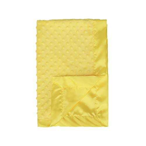 Pro Goleem Baby Soft Minky Polyester Blanket with Satin Backing Baby Gifts for Boys and Girls Pet Blanket for Dogs/Cats/Puppies (Yellow, 30’’ x 40’’)
