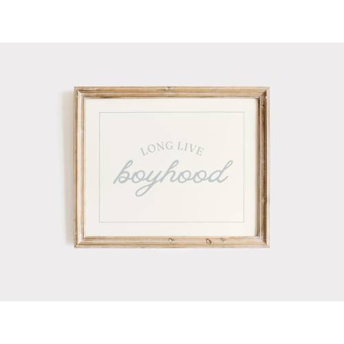Long Live Boyhood Print, Vintage Style Nursery Print, Baby Boy Nursery, Boys Room Decor, Blue Neutral Nursery Wall Decor, Boy Playroom Decor