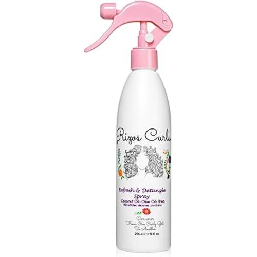 Rizos Curls Refresh & Detangle Spray – Detangling & Curl Leave-In with Coconut Oil – Nourishes, Hydrates & Controls Frizz for Every Curl Pattern – Adds Shine, 2a–4c Hair Types – Vegan & Cruelty-Free