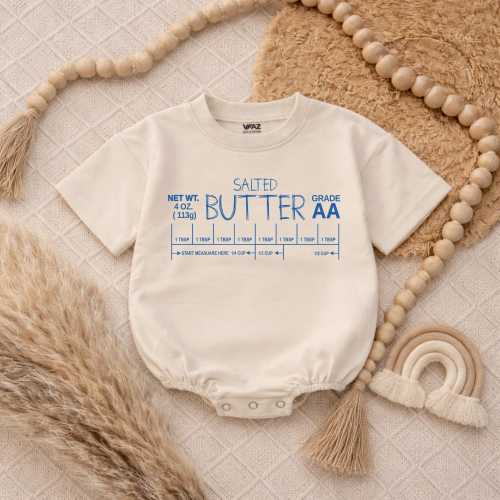 Salted Butter Baby Bodysuit, Funny Baby Romper, Baby Shower Gift, Pastry Chef Gift Butter Lover New Born, Baking Clothing Gift