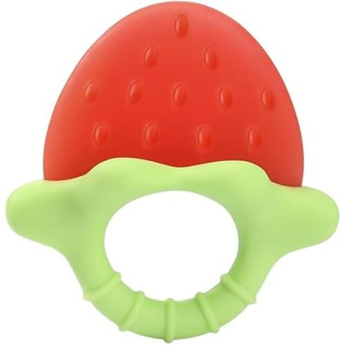 Silicone Baby Teether, Strawberry Shaped Teethers for Babies (Strawberry)