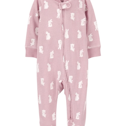 Pink Baby Bunny 2-Way Zip Thermal Sleeper Pyjamas | Carter’s Oshkosh Canada
