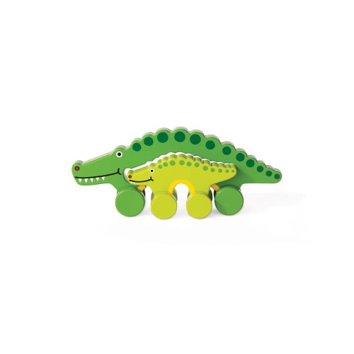 Alligator Big & Little Roly Poly Push Toys Wooden Roller