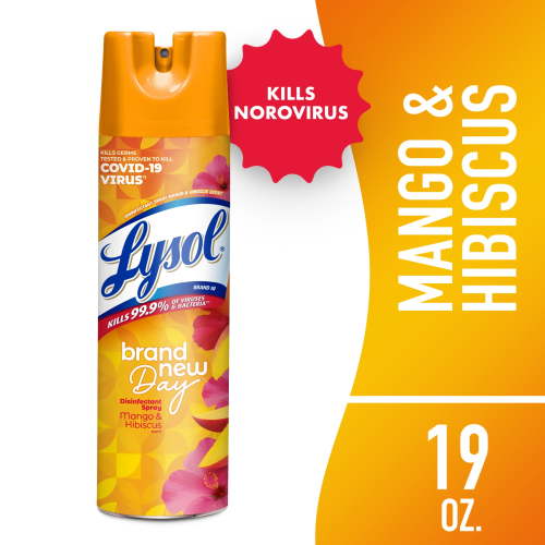 Lysol Disinfectant Spray 19 fl oz Mango Hibiscus Antibacterial Sanitizing Disinfecting & Deodorizing