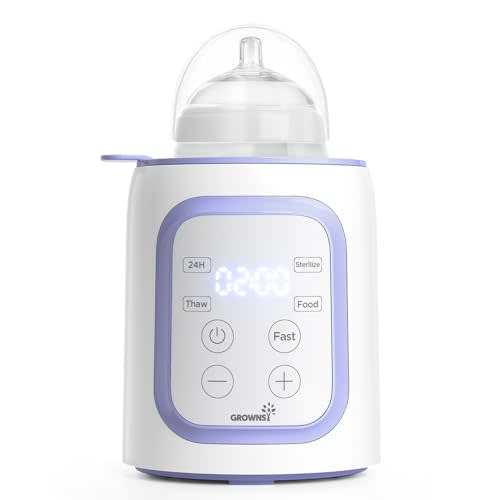 Grownsy Bottle Warmer, 8-in-1 Fast Baby Bottle Warmer for Breastmilk or Formula, Smart Temperature Control and Automatic Shut-Off Milk Warmer, Baby Essentials for Newborn- Purple