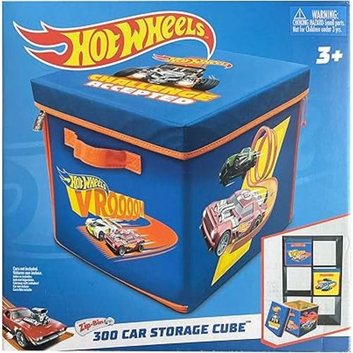Tara Toy ZipBin 300 Car Storage Cube & Playmat - Holds 300 Cars, Durable Toy Organizer for Kids Age 3+, Playmat and Storage Solution