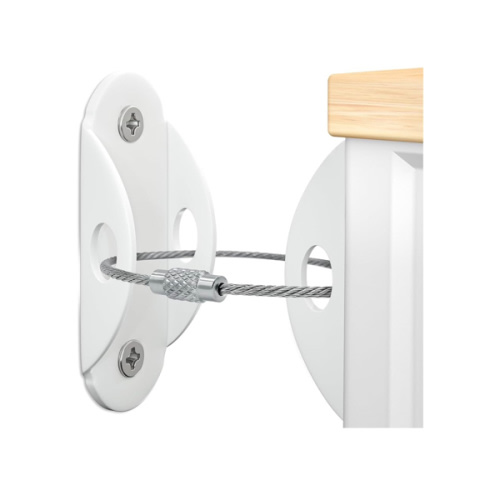 Furniture Anchors (10 Pack) for Baby Proofing, Furniture Straps Anti Tip Furniture Anchor Securing 400 lbs/Keep Baby Pet Safety from Falling Furniture, Metal White Earthquake Straps