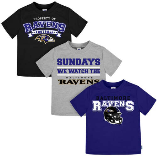 3-Piece Infant & Toddler Baltimore Ravens T-Shirts (18 months)