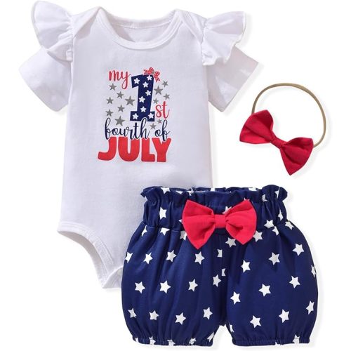 Aalizzwell Infant Baby Girls 4th of July Outfit