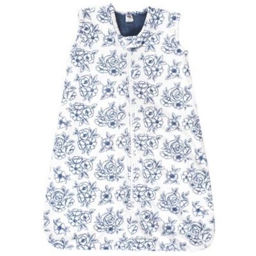 Hudson Baby Infant Girl Plush Faux Fur Sleeping Bag, Wearable Blanket, Blue Toile, 6-12 Months