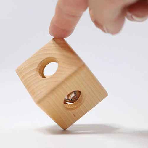 Grimm's Wooden Toys | Rattle Cube