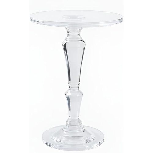 LIKENOW Furniture Acrylic Side Table, Acrylic End Table for Drinking Food,Clear Modern Small Tables for Living Room Bedroom Lobby,13.5''x13.5''x20'' High,9.48Lbs