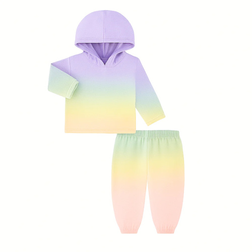 Dip Dye Ribbed 2x1 Hoodie and Baggy Pant Sets