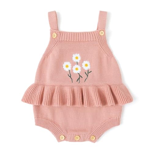 Simplee kids Baby Girls Sunflower Knit Rompers Knit Clothes for Newborn Baby Girls