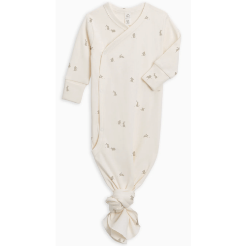 Organic Indy Kimono Gown | Bunny / Oat + Clay