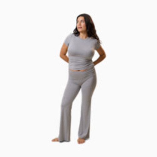 Kindred Bravely The Sunday Maternity & Nursing Pajama Set - Grey Heather, 2X