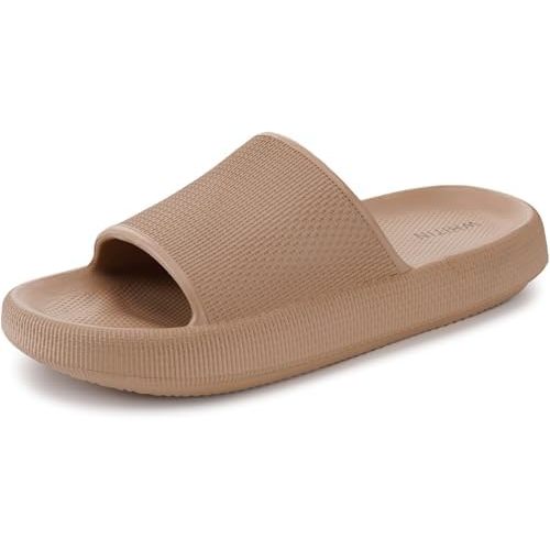 WHITIN Slippers for Women Non Slip | Cushioned Thick Sole Slides | Quick Drying Bathroom Sandals
