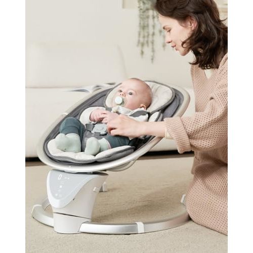 Baby Swings for Infants, Electric Infant Swing with 5 Speeds 10 Lullabies, Portable Baby Swing for Newborns Boys Girls