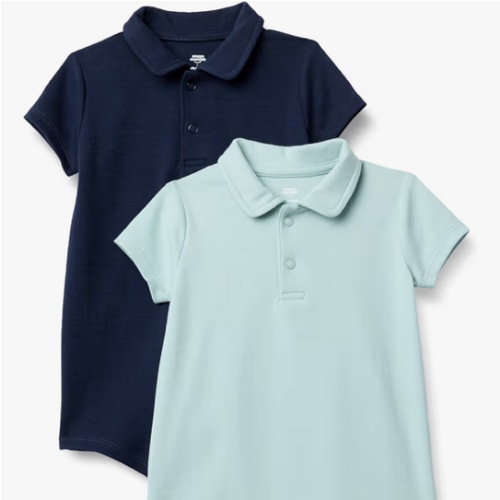 Amazon Essentials x Sofia Grainge Baby Boys' Short Sleeve Cotton Polo Romper, Pack of 2