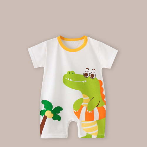 Ovbmpzd Cotton Baby Pajamas Comfort Cute White Short Sleeve Animal Sleep N Plays Newborn Onesies for Girls 3-6 Months