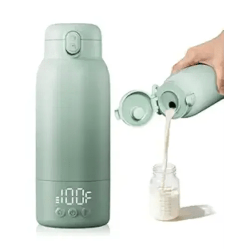 Portable Bottle Warmer for Travel, Baby Milk Warmer with Fast Heating & Long Battery Life, 17 Ounces Large Capacity Bottle Warmer with Long-Lasting Keep Warm Function, Green