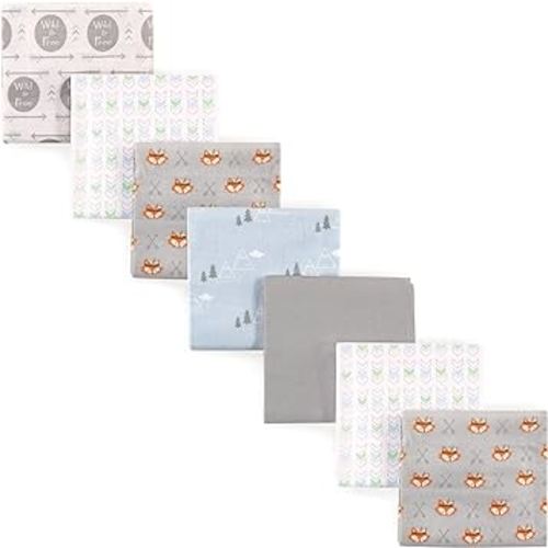 Luvable Friends Unisex Baby Cotton Flannel Receiving Blankets, Wild & Free, One Size