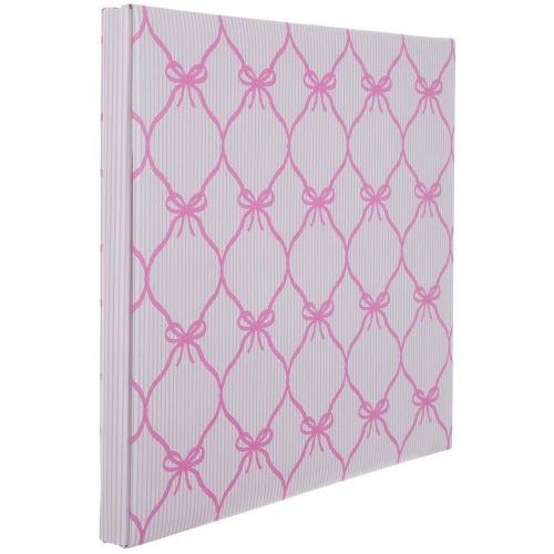 Pink Bow & Stripes Post Bound Scrapbook Album - 12" x 12"