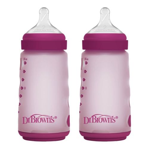 Dr. Brown's Silicone Baby Bottles - Pink - 9 fl oz/2pk
