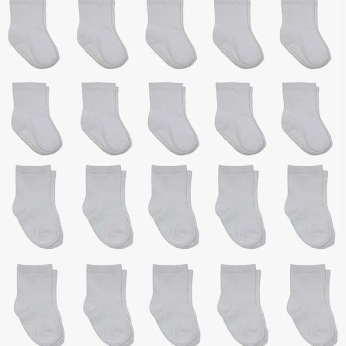 Little Me 20-Pack Newborn Baby Infant & Toddler Unisex Socks, 0-12/12-24 Months, Assorted Size Pack, White