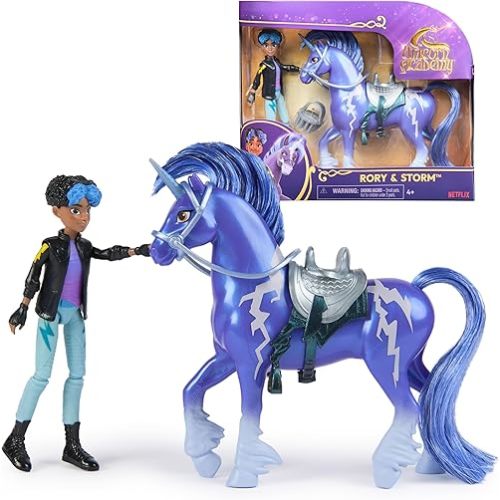 Unicorn Academy, Rory & Storm Set with 2 Riding Accessories & Hair Styling Tool, Dolls & Unicorn Toys for Girls Ages 4 and up