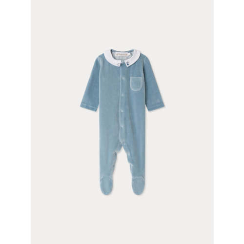 Tilouan velvet pajamas with embroidered penguin velvet collar