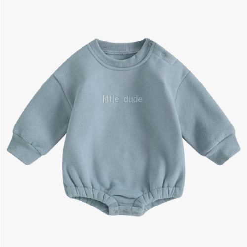 VISGOGO Newborn Infant Baby Boy Girls Oversized Romper Little Dude Sweater Onesie Coming Home Outfit Neutral Clothes