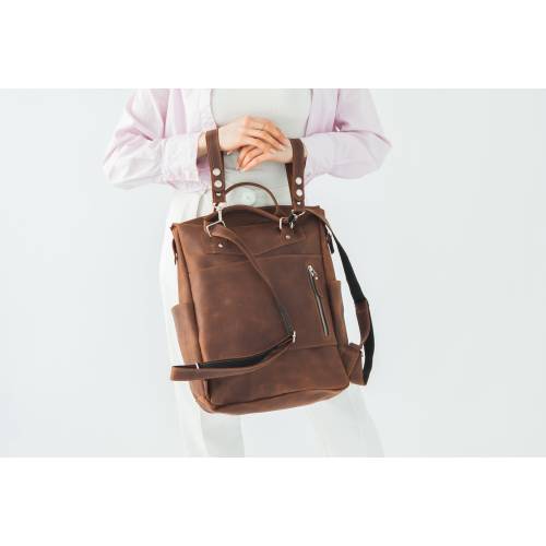 Large Leather Diaper Bag for Moms, Practical and Durable Travel Backpack, Ideal Gift for New Moms, Spacious Baby Bag, Convenient Diaper Bag