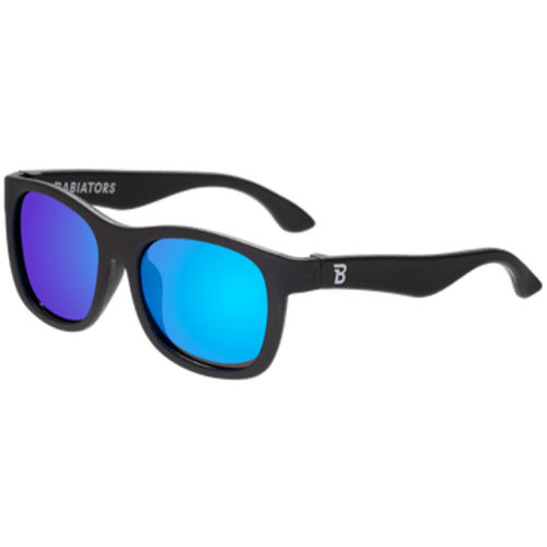 Jet Black Navigator | Polarized Cobalt Blue Mirrored Lenses – Babiators Sunglasses