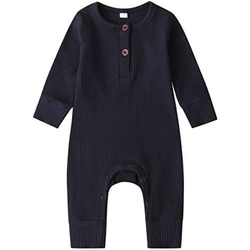 Kuriozud Newborn Infant Unisex Baby Boy Girl Clothes Button Romper Jumpsuit Basic One Piece Outfits