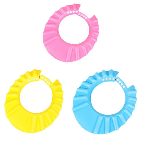HJQEQVD Baby Shower Shampoo Cap 3Pcs Adjustable Safety Eva Bath Visor Waterproof Soft Hair Washing Guard Accessories Bathing Hat for Girls Boys Infants Kids and Toddlers