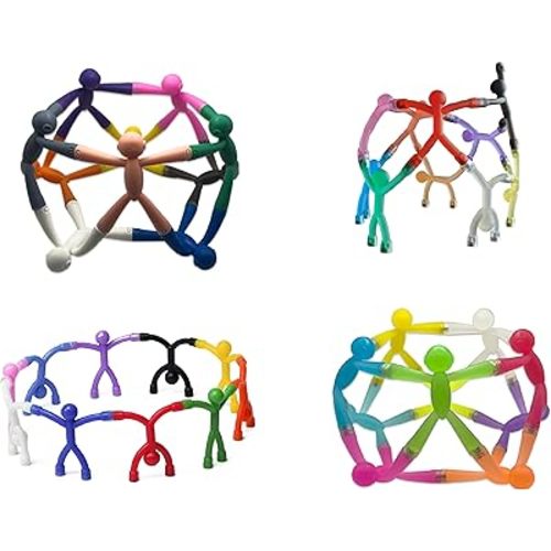 MAGMEN Mixed Combination Magnetic Fidget Character Figures - Posable Fidget Travel & Desk Toy | 40-Piece Mixed Colors Set Multipurpose Magnets