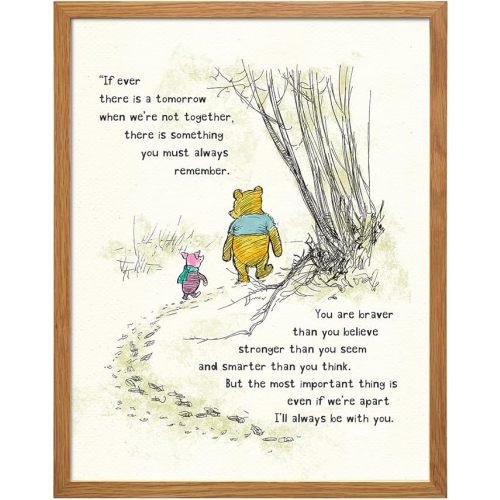 Winnie Wall Art - Pooh Kids Room Decor - Boys - Little Girls Bedroom - Baby Nursery Art - Wall Decor for Toddlers - Inspirational Positive Quotes Picture Poster print
