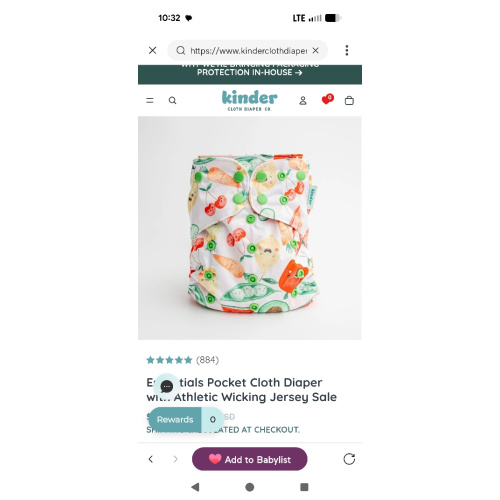 Essentials Pocket Cloth Diaper with Athletic Wicking Jersey Sale