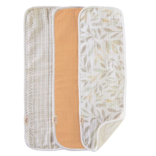Willow Copper Leaf Cotton Burp Cloth (Set of 3)