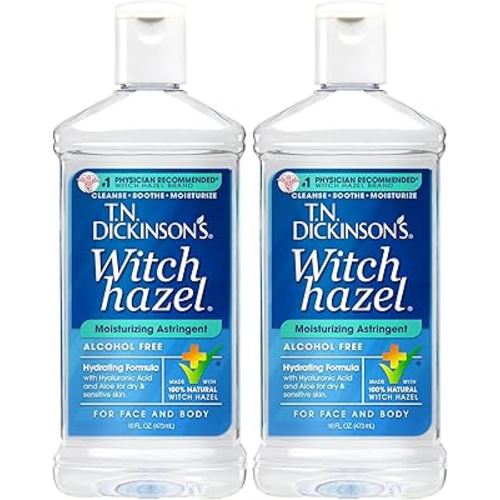 T.N. Dickinson's Witch Hazel Alcohol-Free Moisturizing Astringent, Made with 100% Natural Witch Hazel 16 oz (Pack of 2)