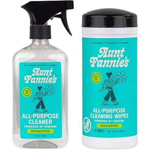 Aunt Fannie's Bundle: All Purpose Vinegar Cleaning Spray (Eucalyptus) + Vinegar Cleaning Wipes (Eucalyptus)