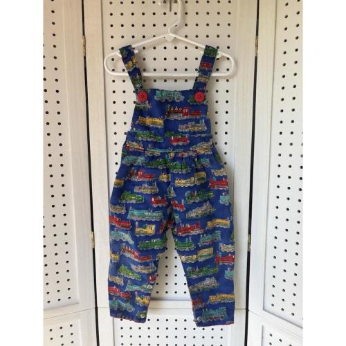 Handmade Baby Boy Train Print Bib Overalls No Size...