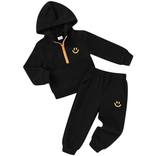 YOUNGER STAR Toddler Boys Girls Long Sleeve Hoodie Sweatpants Outfit Set