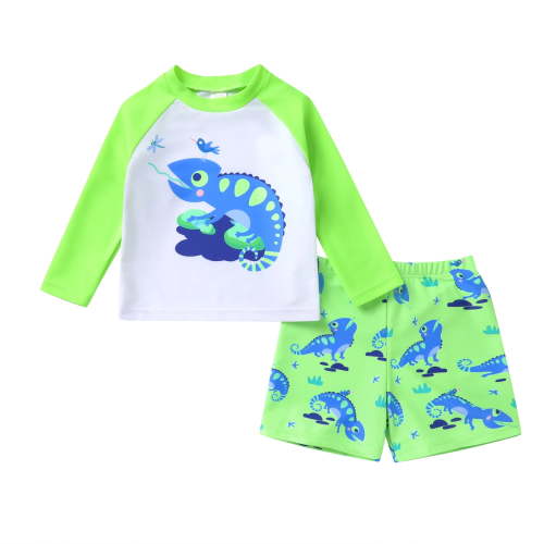 Younger Tree Toddler Baby Boys Swimsuits Trunk Rashguard Long Sleeve Top Shorts Two Pieces Bathing Suit Swimwear Outfit for 3-6 Months
