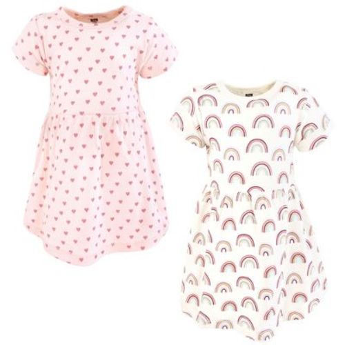 Hudson Baby Infant and Toddler Girls Cotton Dresses, Soft Rainbow, 2T
