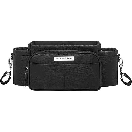 Petunia Pickle Bottom Wander Stroller Caddy Deluxe, Perfect for Organization, Multiple Carry Positions, Fits Most Strollers, Ebony