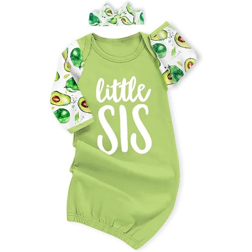 Little Sister Sleeper Gown Stripe Long Sleeve Nightgown