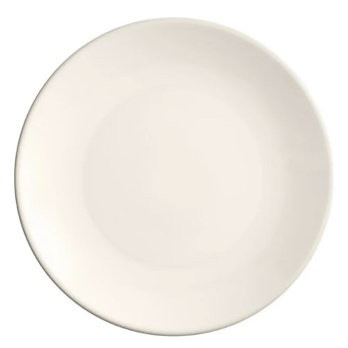 Acopa 10 1/2" Round Ivory (American White) Coupe Stoneware Plate - 12/Case