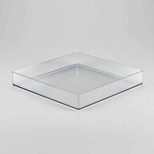 12'' x 12'' x 2" All Purpose Storage Tray - Brightroom™: Clear Plastic Bathroom Organizer Tray